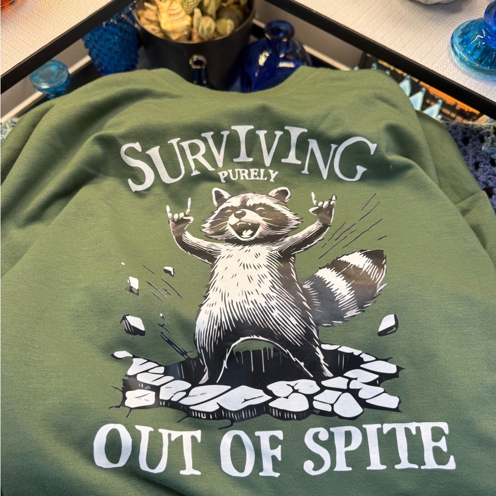 Surviving Out Of Spite Green Graphic long sleeve t shirt